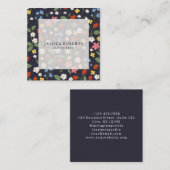 Babysitter Strawberry marine patroon vierkant Vierkante Visitekaartje (Voorkant / Achterkant)