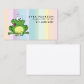 Babysitter Tutor Child Care Cute Frog Visitekaartje (Voorkant / Achterkant)
