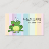 Babysitter Tutor Child Care Cute Frog Visitekaartje (Voorkant)