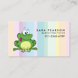 Babysitter Tutor Child Care Cute Frog Visitekaartje