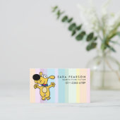 Babysitter Tutor Kinderopvang Dansende Hond Visitekaartje (Staand voorkant)