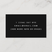 Babysitter Typography Signature Calligraphy Zwart Visitekaartje (Achterkant)