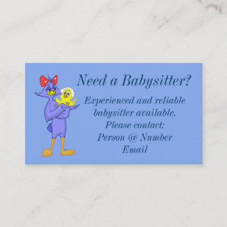 Babysitter Visitekaartje