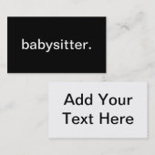 Babysitter Visitekaartje (Voorkant / Achterkant)