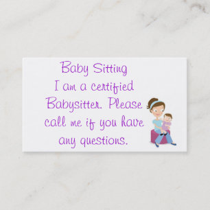 babysitter visitekaartje