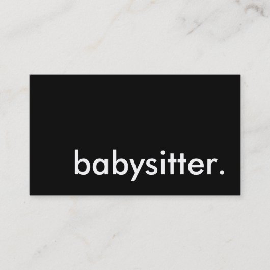 babysitter. visitekaartje (Voorkant)