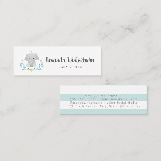 Babysitter visitekaartje (Voorkant / Achterkant)