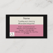 babysitter visitekaartje (Voorkant)