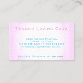 Babysitter Visitekaartje (Achterkant)