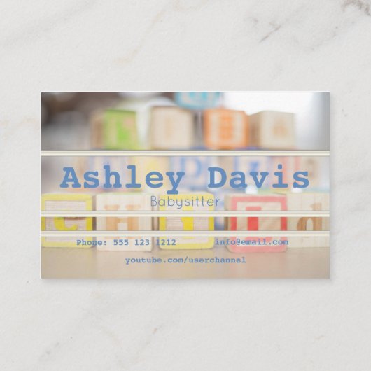 Babysitter visitekaartjes (Achterkant)