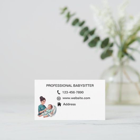 Babysitter visitekaartjes (Staand voorkant)