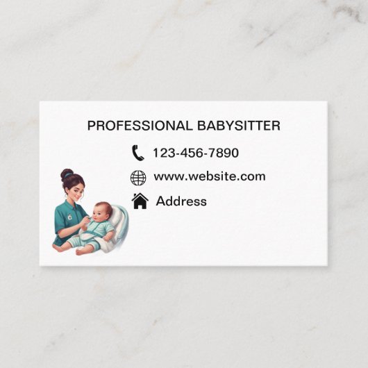 Babysitter visitekaartjes (Voorkant)