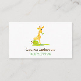 Babysitter Waterverf Giraffe Kinderverzorger Visitekaartje