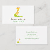 Babysitter Waterverf Giraffe Kinderverzorger Visitekaartje (Voorkant / Achterkant)