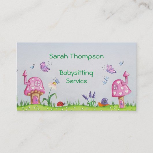 Babysitter Waterverf Visitekaartje (Voorkant)