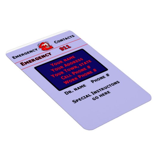 Babysitter / zorgverlener Noodcontact Magneet (Rechterzijde)