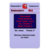 Babysitter / zorgverlener Noodcontact Magneet (Verticaal)