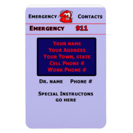 Babysitter / zorgverlener Noodcontact Magneet