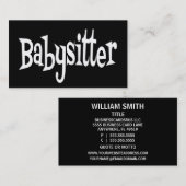 Babysitter Zwart-wit Visitekaartje (Voorkant / Achterkant)