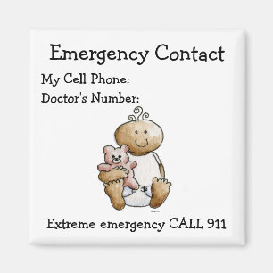 Babysitter's Noodcontact Magnet