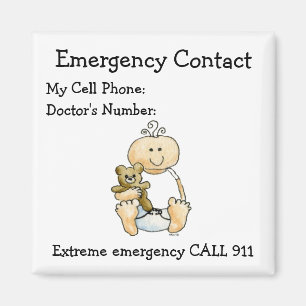 Babysitter's Noodcontact Magnet