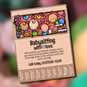 Babysitting Kinderopvang Promotie Scheurblad Flyer