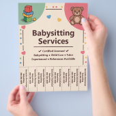 Babysitting Services Tear Off Strips Flyer (Hand)