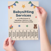 Babysitting Tear Off Strips Flyer (Hand)