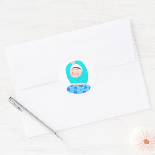 Babysleeping Ronde Sticker (Envelop)