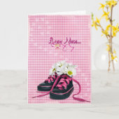 Babysneakers voor nichtje kaart (Gele Bloem)