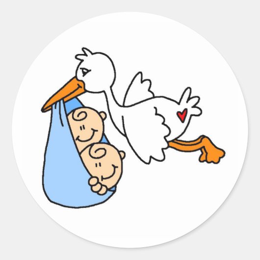 BABYSTORKTWINS RONDE STICKER (Voorkant)