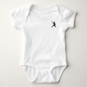 Babytenniskleding met klein logo van een speler romper