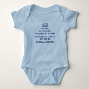 Babytrui met aangepaste naam en geboortegegevens romper