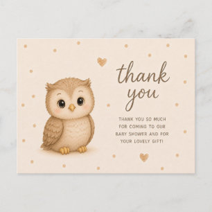 Babyuil Baby Shower Bedankt Briefkaart