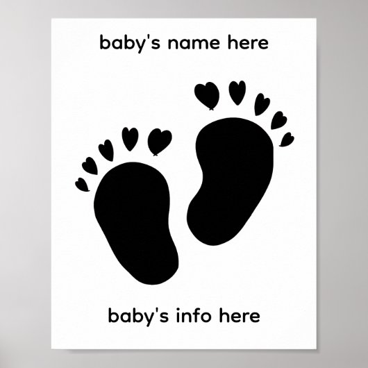 babyvoetafdruk met hartteken poster (Voorkant)
