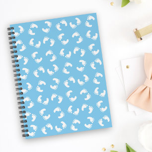 Babyvoetafdrukken, Babyvoet, Voetstappen, Blauw, J Notitieboek