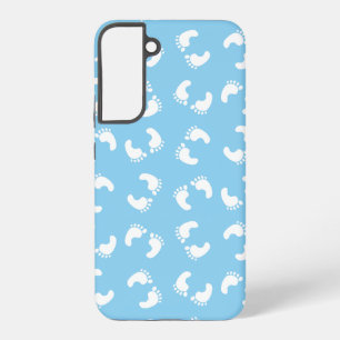 Babyvoetafdrukken, Babyvoet, Voetstappen, Blauw, J Samsung Galaxy Hoesje