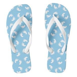 Babyvoetafdrukken, Babyvoet, Voetstappen, Blauw, J Teenslippers
