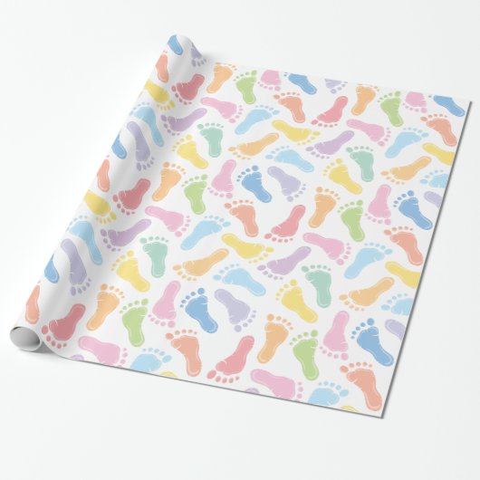 Babyvoetafdrukken Inpakpapier (Uitgerold)