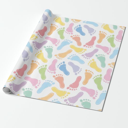 Babyvoetafdrukken Inpakpapier (Uitgerold)