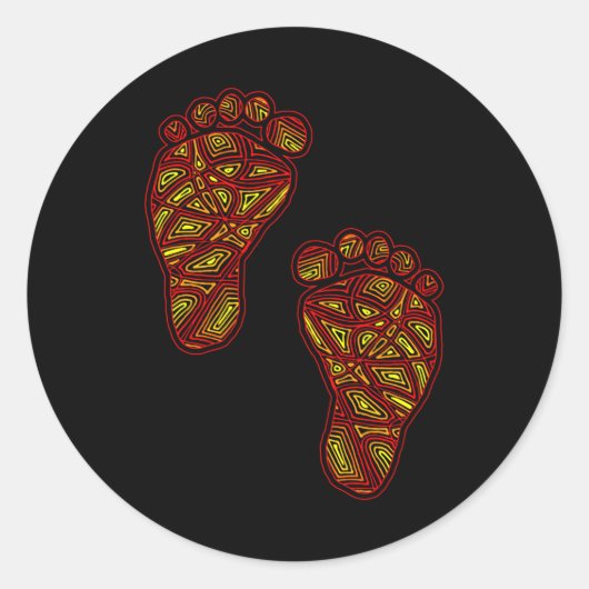 Babyvoetafdrukken Ronde Sticker (Voorkant)