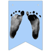 Babyvoetafdrukken voor babyshower vlaggetjes (Eerste vlag)