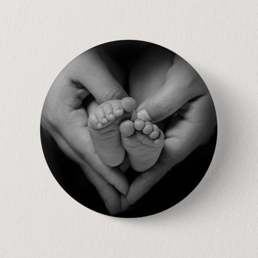 babyvoeten ronde button 5,7 cm (Voorkant)
