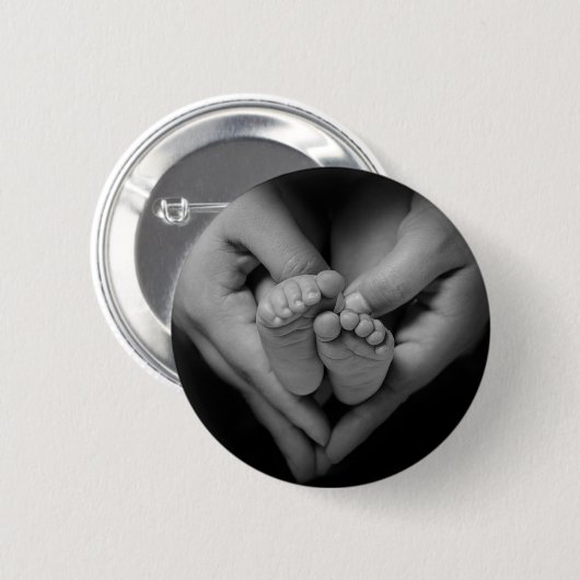 babyvoeten ronde button 5,7 cm (Voorkant /achterkant)