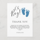 Babyvoetjes Baby Shower Bedankt  Briefkaart (Voorkant)