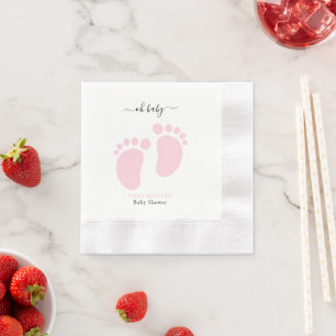 Babyvoetjes Baby Shower Feest, Meisje Roze Baby Sh Servet