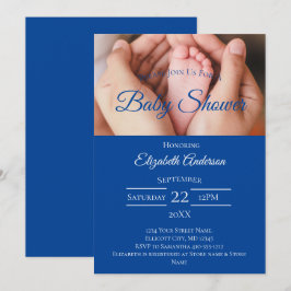 Babyvoetjes Foto Blauwe Witte Jongens Baby Shower Kaart