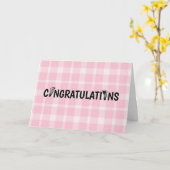 Babyvoetjes gefeliciteerd met ruitjes kaart (Gele Bloem)