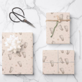 Babyvoetjes inpakpapier, cadeauverpakking voor bab inpakpapier vel