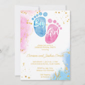 Babyvoetjes jongen of meisje roze blauw geslacht o kaart (Voorkant)